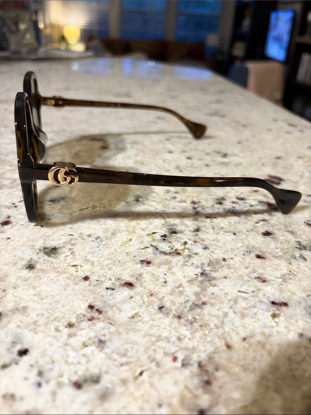 Gucci Women’s Dark Tortoiseshell Square Sunglasses - Picture 2 of 5